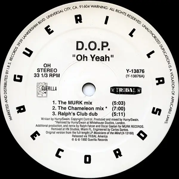 D.O.P. - Oh Yeah - Disque Maxi x 1