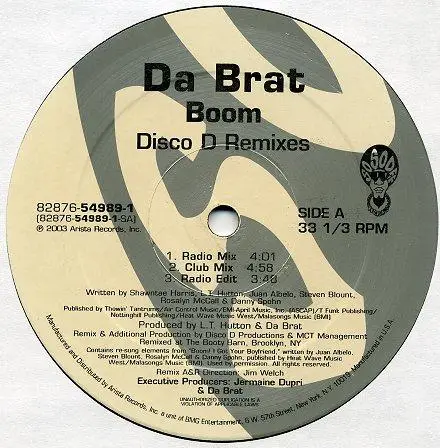 DA BRAT - Boom Remixes - 12 inch x 1