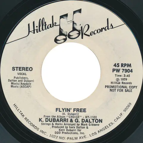 DALTON & DUBARRI - Flyin' Free - Disque 45T x 1