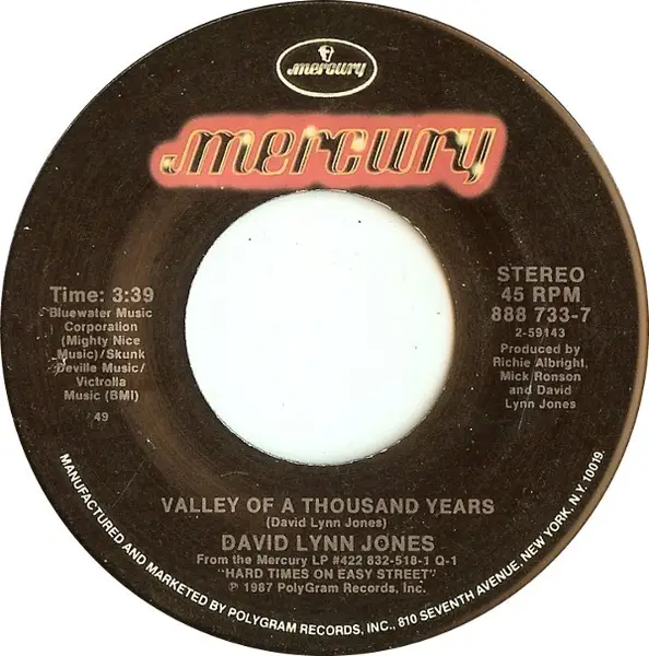 DAVID LYNN JONES - Bonnie Jean (Little Sister) - 7inch x 1