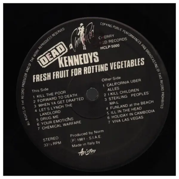 Dead Kennedys Fresh Fruit For Rotting Vegetables (ITALIAN PRESSING)