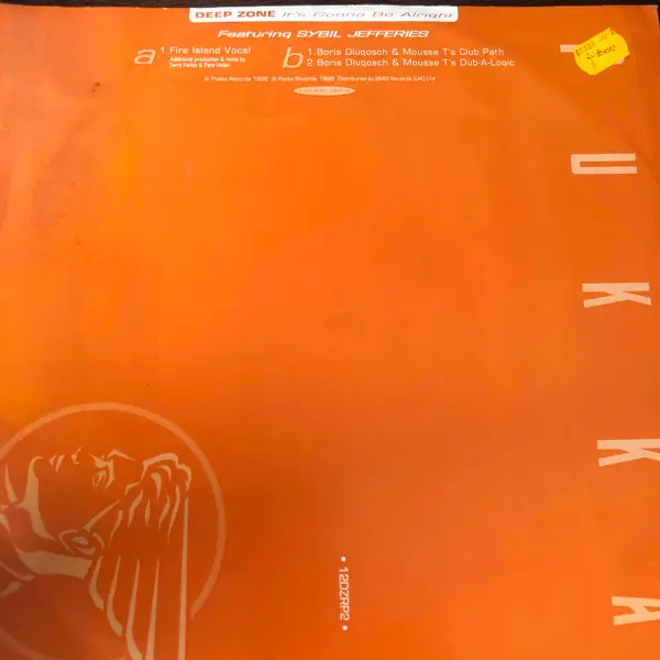 DEEP ZONE FEATURING CEYBIL JEFFERIES - It's Gonna Be Alright - Disque Maxi x 1