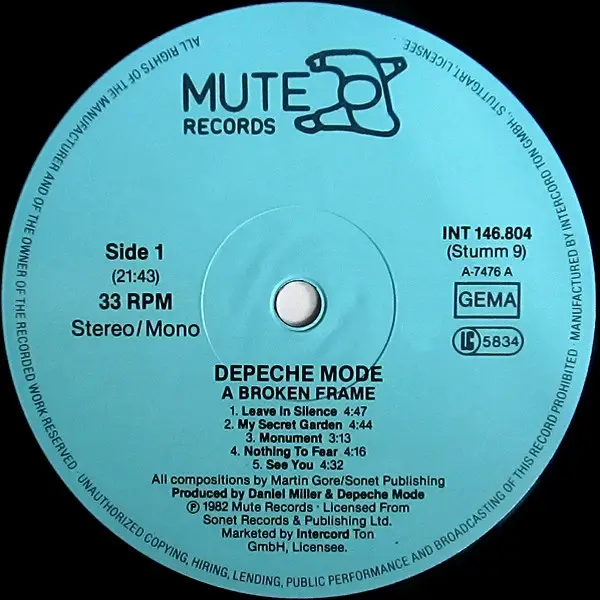 Depeche Mode A Broken Frame (+ INSERT)