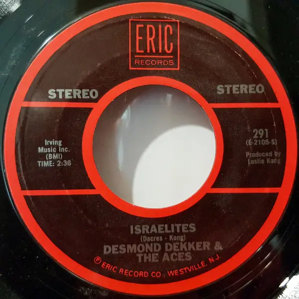 DESMOND DEKKER & THE ACES / THE ARCHIES - Israelites / Jingle Jangle - Disque 45T x 1