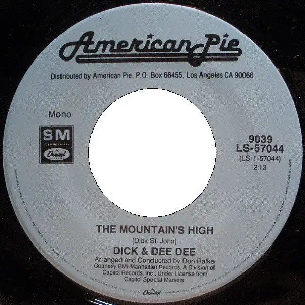 DICK AND DEE DEE / NELSON RIDDLE - The Mountain's High / Route 66 Theme - 7inch x 1