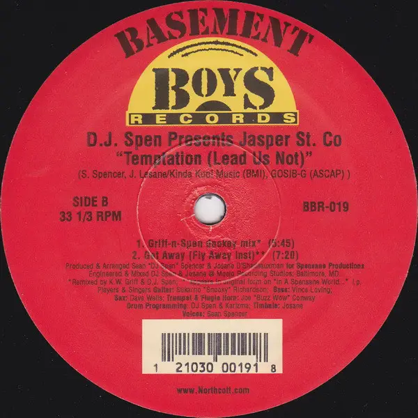 DJ SPEN PRESENTS JASPER STREET CO. - Temptation (Lead Us Not) - Disque Maxi x 1