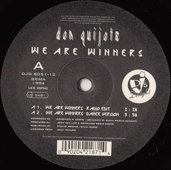 DON QUIJOTE - We Are Winners - 12 inch x 1