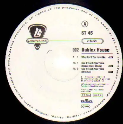 DUBLEX HOUSE - Why Don't You Love Me - Disque Maxi x 1