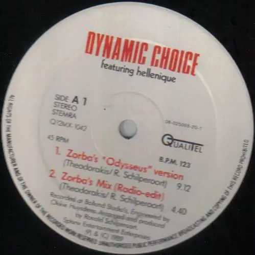 DYNAMIC CHOICE - Zorba's Mix - Disque Maxi x 1