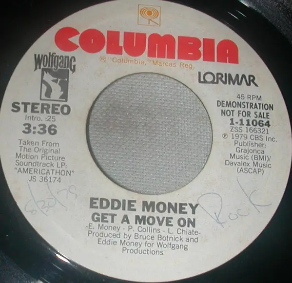 EDDIE MONEY - Get A Move On - 7inch x 1