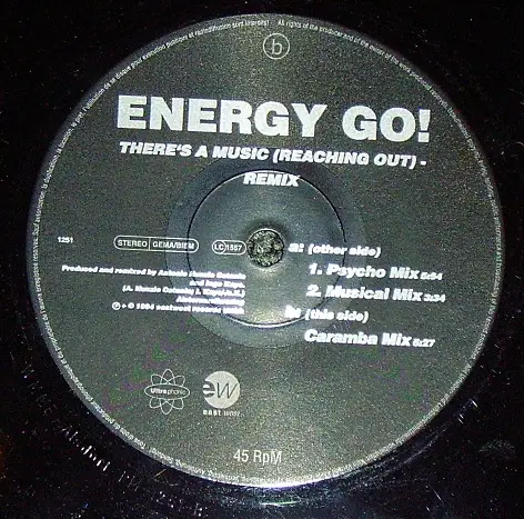 ENERGY GO! - There's A Music (Reaching Out) (Remix) - Disque Maxi x 1