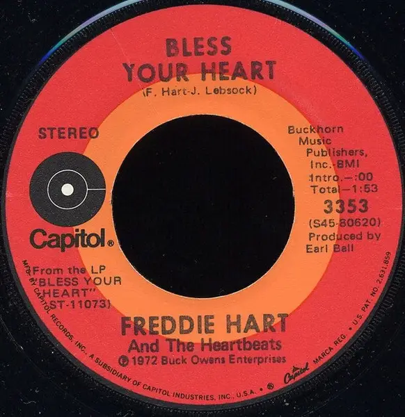 Freddie Hart And The Heartbeats Bless Your Heart