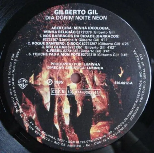 GILBERTO GIL - Dia Dorim Noite Neon (NO COVER) - LP