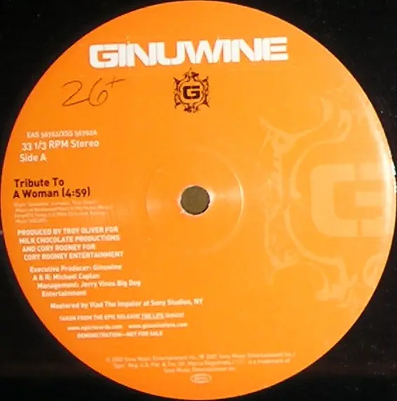 GINUWINE - Tribute To A Woman - Disque Maxi 45T