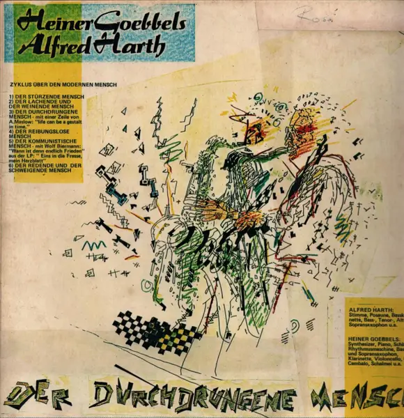 HEINER GOEBBELS / ALFRED HARTH - Der Durchdrungene Mensch / Indianer Für Morgen (TEST PRESSING) - Disque 33T