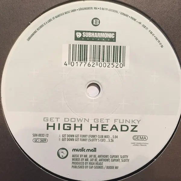 HIGH HEADZ - Get Down Get Funky - 12 inch x 1