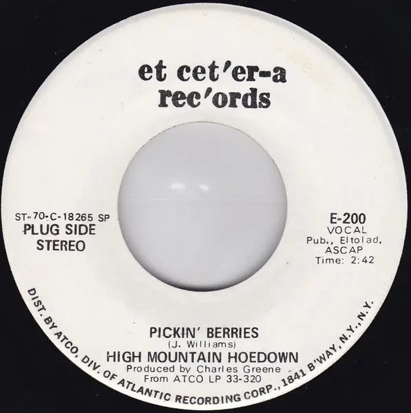HIGH MOUNTAIN HOEDOWN - Pickin' Berries / My Thoughts - Disque 45T x 1