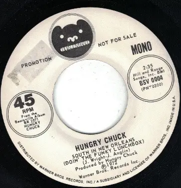 HUNGRY CHUCK - South In New Orleans (Doin' The Funky Lunchbox) - Disque 45T x 1