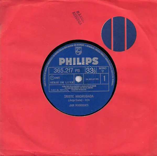 JAIR RODRIGUES - Triste Madrugada - 7inch x 1