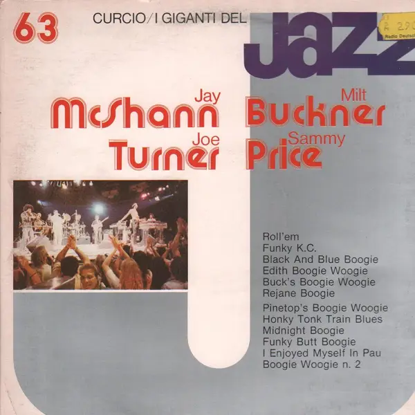 JAY MCSHANN , JOE TURNER , MILT BUCKNER , SAMMY PRICE - I Giganti Del Jazz Vol. 63 - LP