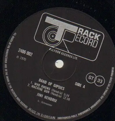 JIMI HENDRIX - Band Of Gypsys (NO COVER,  ORIGINAL 1ST UK,) - Disque 33T