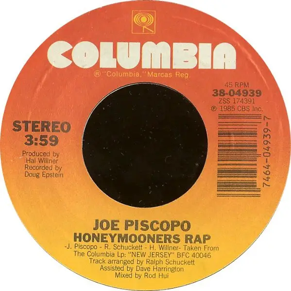 JOE PISCOPO - Honeymooners Rap - Disque 45T x 1