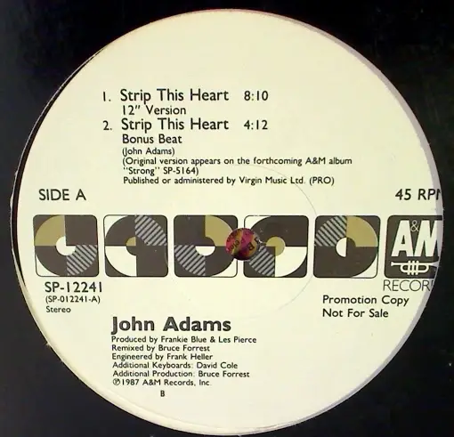 JOHN ADAMS - Strip This Heart - 12 inch x 1