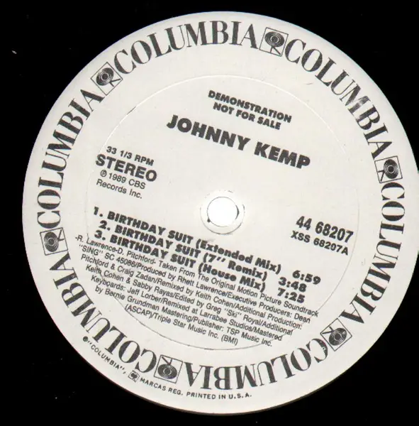JOHNNY KEMP - Birthday Suit (PROMO) - Disque Maxi x 1