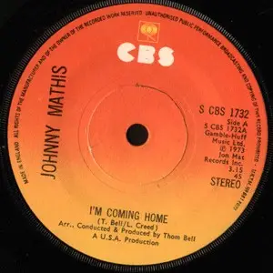 Johnny Mathis I'm Coming Home (SUNBURST LABEL)