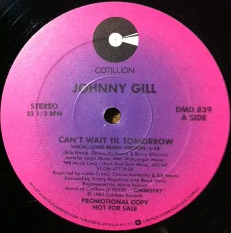 JOHNNY GILL - Can't Wait Til Tomorrow (PROMO COPY) - Disque Maxi x 1