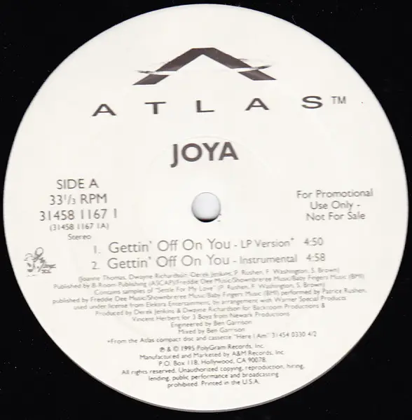 JOYA - Gettin' Off On You - Disque Maxi x 1
