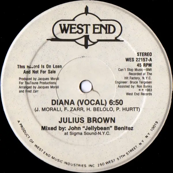 JULIUS BROWN - Diana (PROMO) - 12 inch x 1