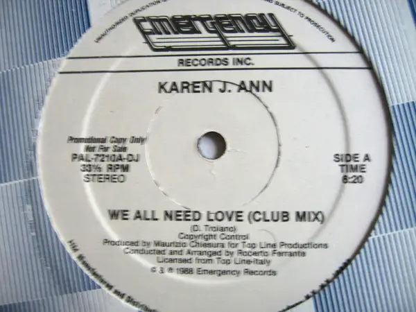 KAREN J. ANN - We All Need Love - 12 inch x 1