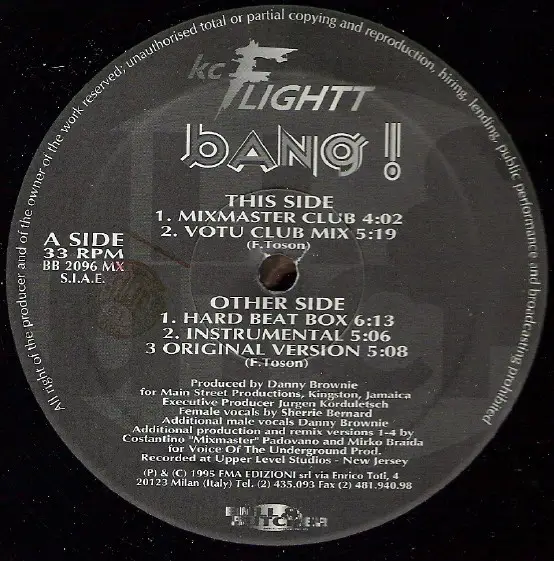 KC Flightt Bang! (ITALIAN PRESSING)