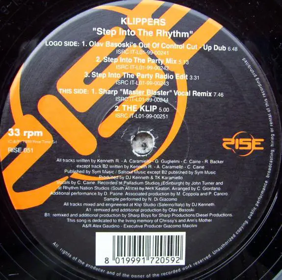 KLIPPERS - Step Into The Rhythm - Disque Maxi x 1