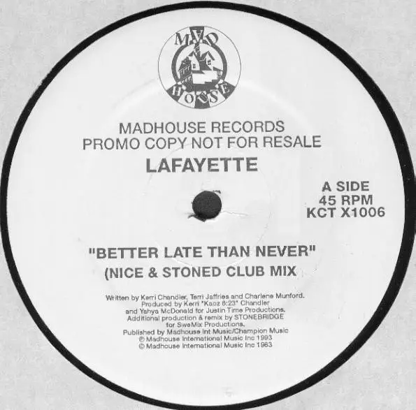 LAFAYETTE - Better Late Than Never - 12 inch x 1