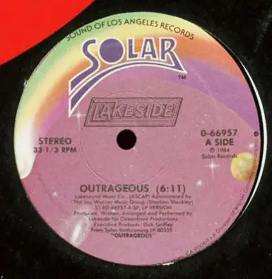 LAKESIDE - Outrageous - Disque Maxi x 1