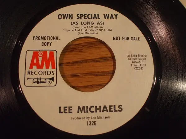 LEE MICHAELS - Own Special Way (As Long As) (PROMO) - 7inch x 1