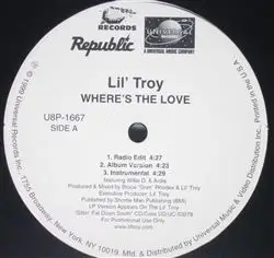 LIL' TROY - Where's The Love - Disque Maxi 45T