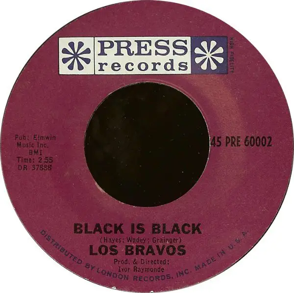 LOS BRAVOS - Black Is Black / I Want A Name - 7inch x 1