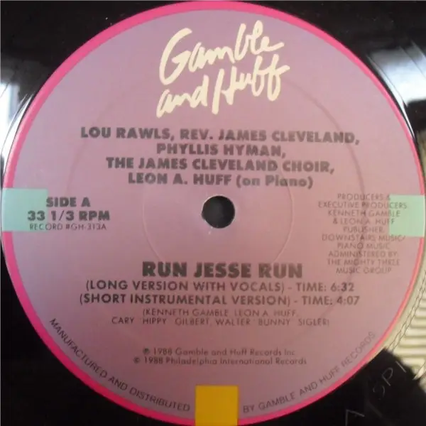 LOU RAWLS , REV. JAMES CLEVELAND , PHYLLIS HYMAN , REV. JAMES CLEVELAND CHOIR , LEON HUFF - Run Jesse Run - Disque Maxi x 1