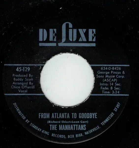 MANHATTANS - From Atlanta To Goodbye - Disque 45T x 1