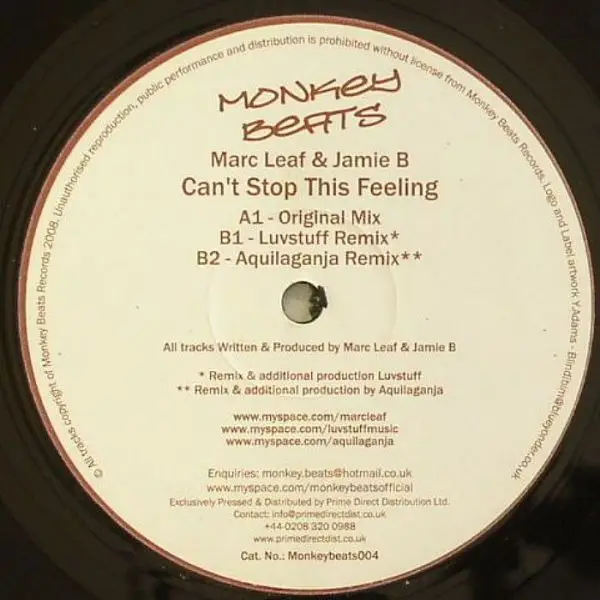 MARC LEAF & JAMIE B - Can't Stop This Feeling - 12 inch x 1