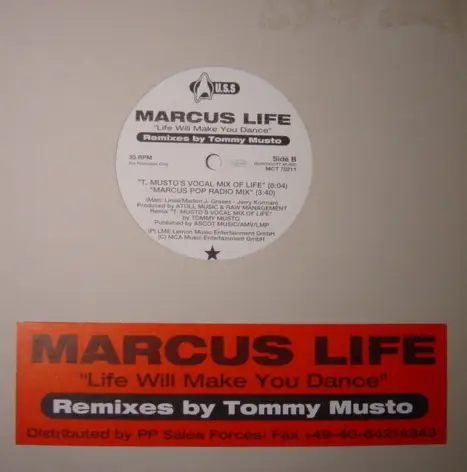 MARCUS LIFE - Life Will Make You Dance (Remixes by Tommy Musto) - Disque Maxi x 1