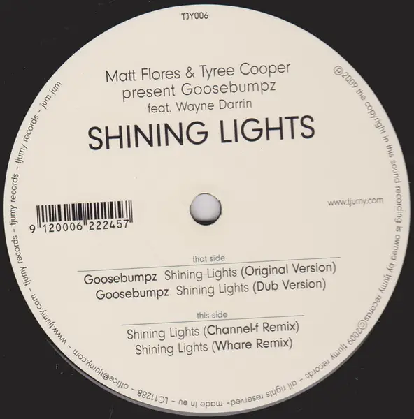 MATT FLORES & TYREE COOPER PRESENT GOOSEBUMPZ FEAT. WAYNE DARRIN - Shining Lights - Disque Maxi x 1