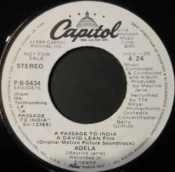 MAURICE JARRE - Adela - 7inch x 1