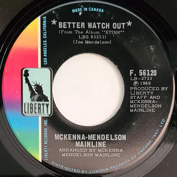 MCKENNA MENDELSON MAINLINE - Better Watch Out / She's Alright - Disque 45T x 1