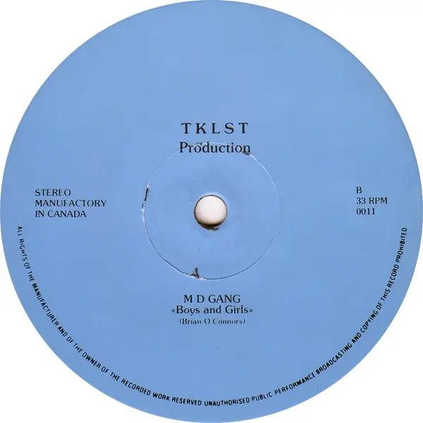 M D GANG , BRIAN O'CONNORS - Boys And Girls - Disque Maxi x 1