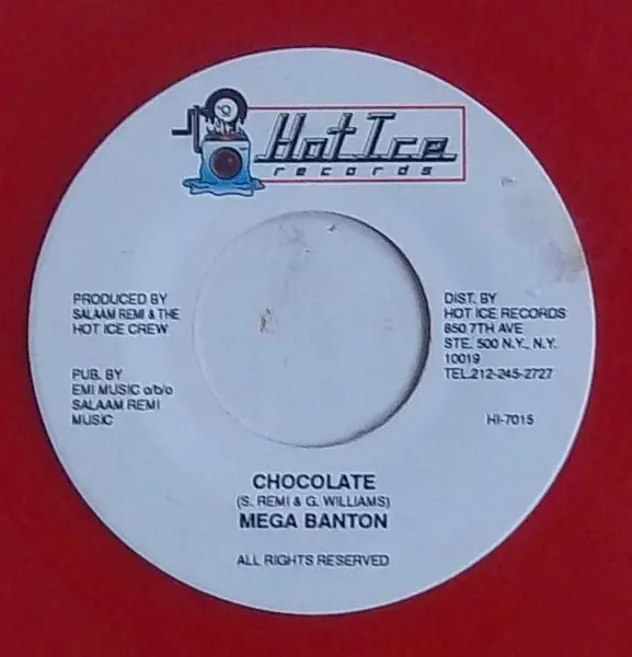 MEGA BANTON / HOT ICE CREW - Chocolate / Dangerbus Riddim Version (CLEAR RED) - 7inch x 1