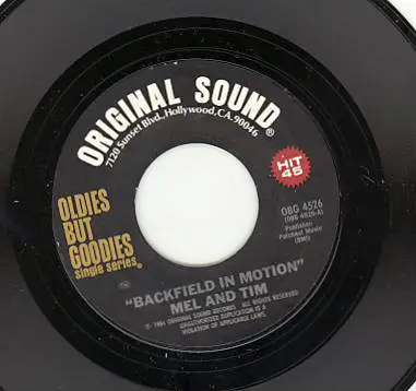 MEL & TIM / SHADES OF BLUE - Backfield In Motion / Oh How Happy - 7inch x 1